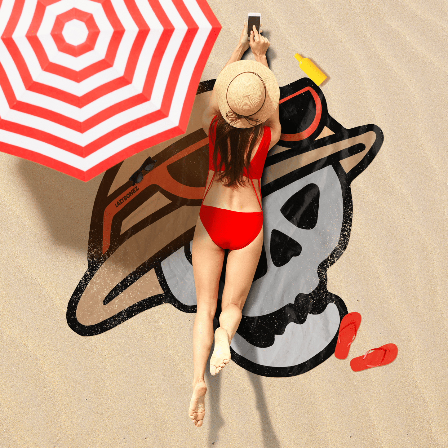 LazyBonez Chill Skull Mega Beach Towel