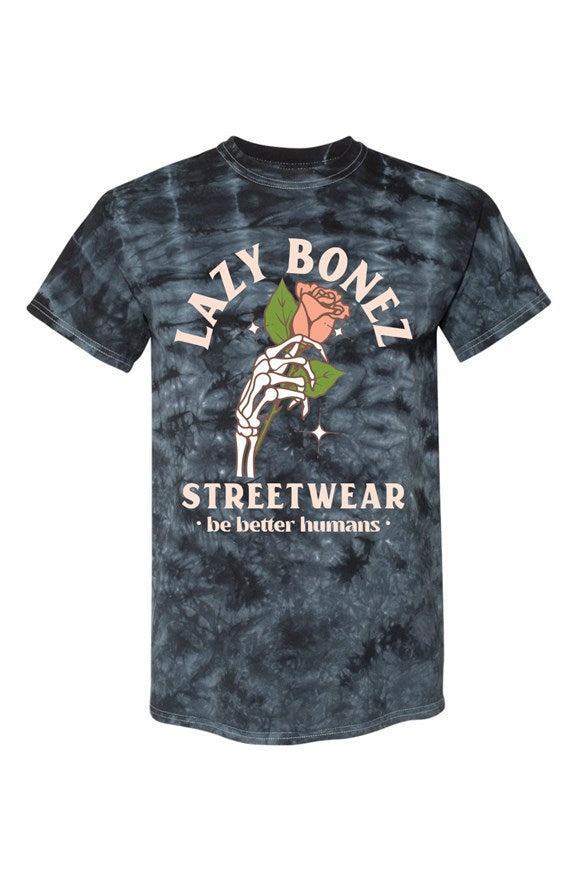 Black Crystal Tie-Dye Streetwear Tee