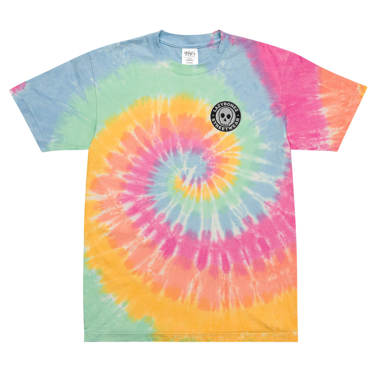 Oversized Tie Dye Skull Patch T-Shirt